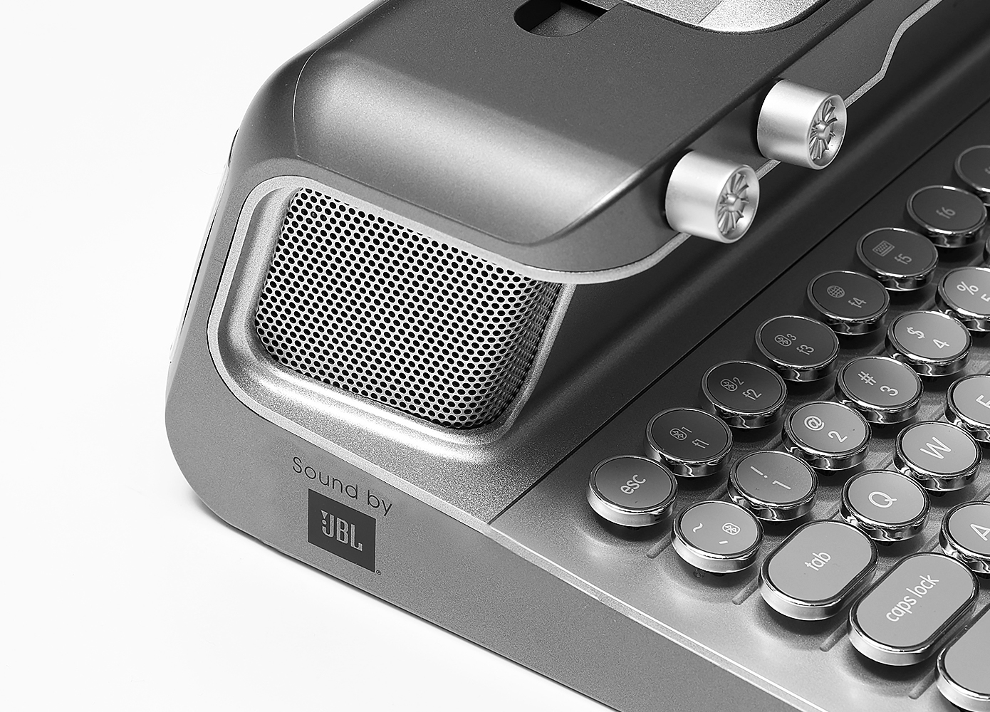 Rocksete Retro Bluetooth Mechanical Keyboard With BuiltIn JBL Speakers